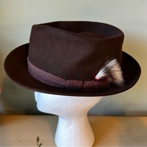 Vintage Brown Mallory Aristocrat Cravenette Fedora Hat